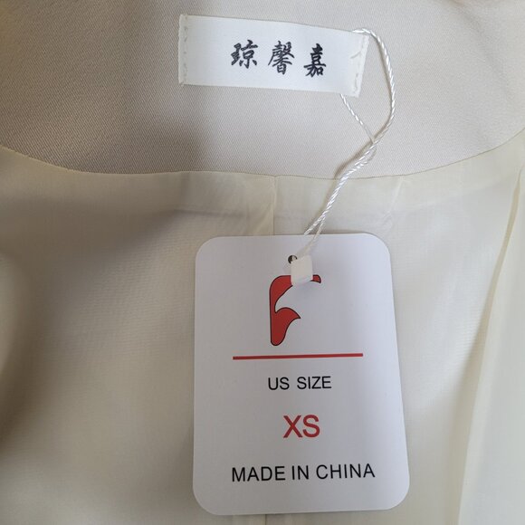 NWT Women's Button Front Waistcoat V-Neck Dressy Vest Sleeveless Cream Size XS - Picture 6 of 6